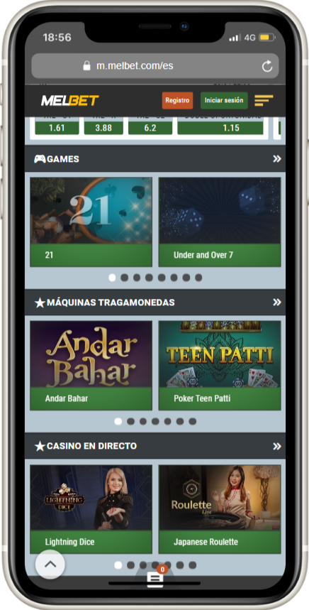 Melbet sitio web móvil