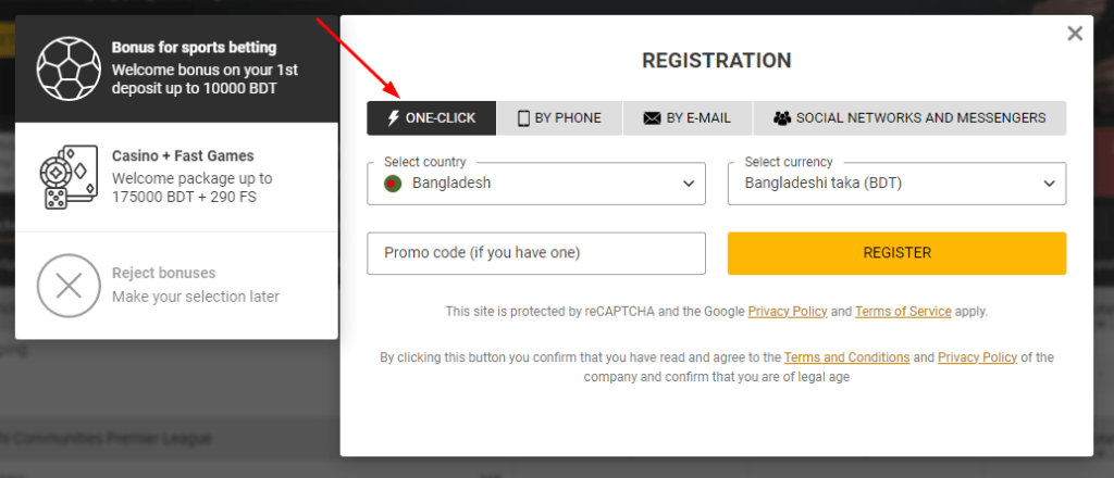 Fast-track your entry with One-Click registration—just one button press and your free Melbet account is ready