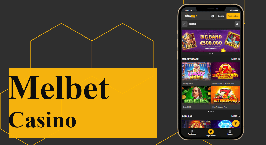 Enjoy high-quality slots and professional live dealer tables in the Melbet app casino.