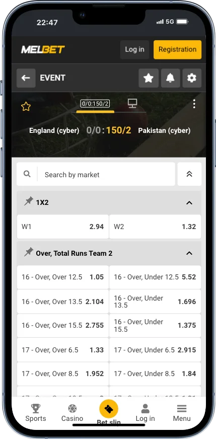 Watch the biggest games and place your bets in real-time with Melbet's live streaming and betting features.