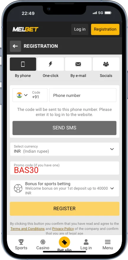 Melbet registration